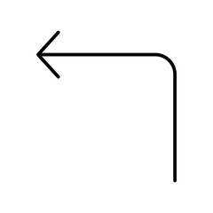 turn left line icon