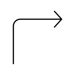 turn right line icon