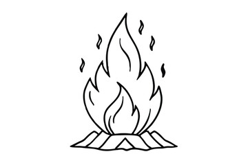 vector illustration of a burning fire