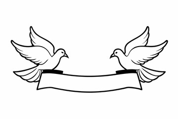 black and white pigeon banner