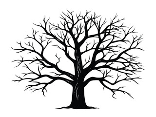 silhouette of tree vector