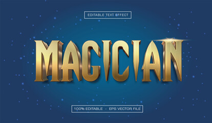 Magician text effect with gold style