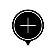 Obraz premium pin glyph icon