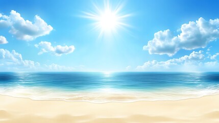 Obraz premium Sunny Beach Ocean Summer Landscape.