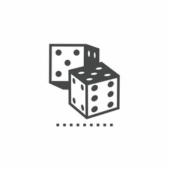 Black and white dice vector illustration icon. Illustration for business. Vector template.