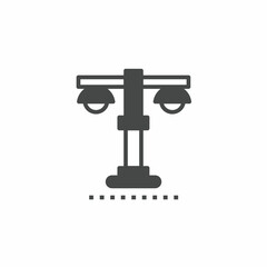 Black and white street light vector illustration icon. Illustration for business. Vector template.