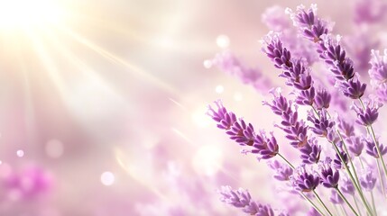 Obraz premium Sunny Lavender Field Blossoms.