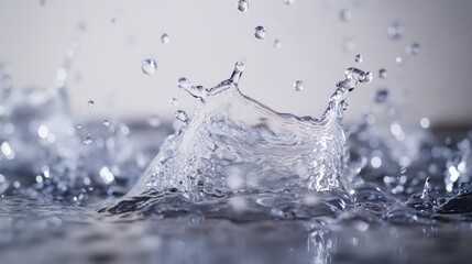 Close-up of a water splash with droplets, showing texture and movement.