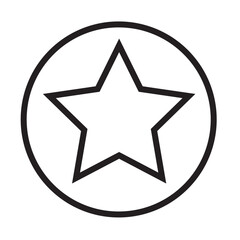 Black Star Icon in Circle Outline &ndash; Minimalist Vector Symbol Design