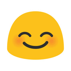 Smiling Emoji with Blushing Cheeks Illustration, Clipart, Isolated on White Background