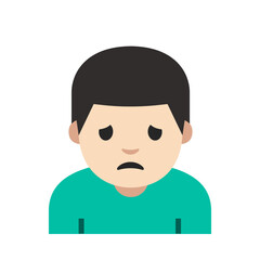 Person frowning illustration, clipart, isolated on white background