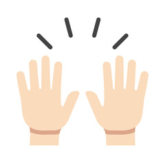 Obraz premium Clapping or waving hands emoji illustration, clipart, isolated on white background