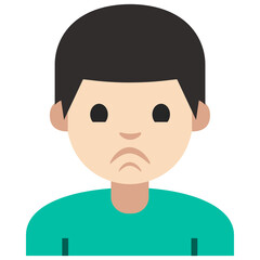 Sad person illustration, clipart, isolated on white background