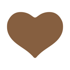 Brown heart illustration, clipart, isolated on white background
