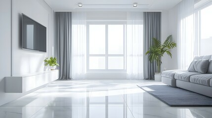 Fototapeta premium Modern Living Room Sleek Design Minimalist Decor