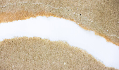 torn brown paper background with white copy space