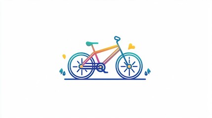 Fototapeta premium Colorful bicycle illustration, outdoor, summer, vector graphic, website design