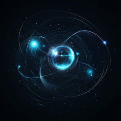 Obraz premium The luminous line effect against a black background