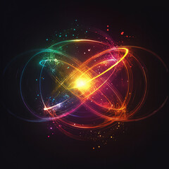 Obraz premium The luminous line effect against a black background