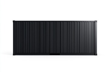 Cargo Container Blank Mockup with logo and copy space isolated on white background. Shipping Container Mockup. Industrial Cargo Box. Freight Container. Cargo Container isolated on white.