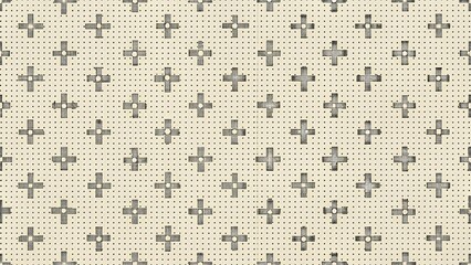 Fototapeta premium Abstract Beige and Black Dotted Cross Pattern Design for Textiles and Surface Decoration