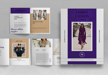 Purple Fashion Catalog Brochure Layout