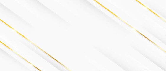 Luxury white and gold abstract background with soft light and shadow. Elegant overlap geometric design. vector illustration.