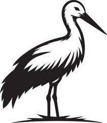 Flying Stork Silhouette Vector Illustration