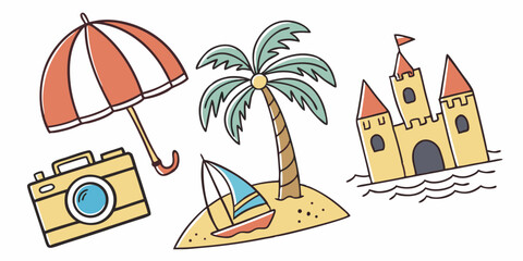 Obraz premium summer vacation vector illustration