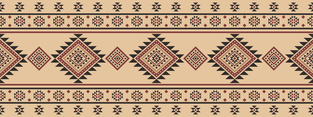 Southwest Native seamless pattern ethnic tribal Aztec geometric Navajo Native American fabric colorful design vector for textile print