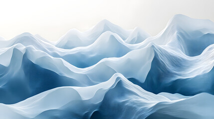Fototapeta premium Dynamic ocean waves abstract art horizontal pure white background calm environment serene view