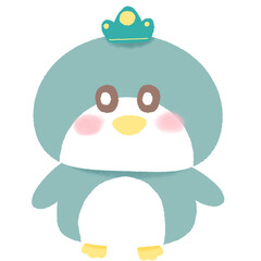 Cute green penguin 