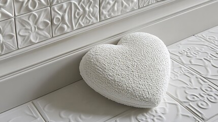 White heart with tiled floor, and love.
