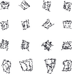 A set of different dirty spots or smears