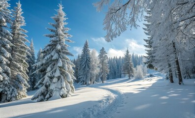 Naklejka premium snow covered trees