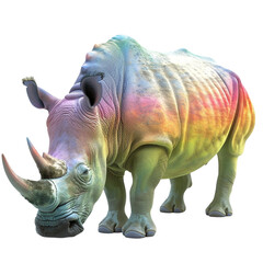 Obraz premium CMYK Animal Concept 3D – Colorful Abstract Creature Render PNG