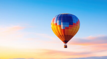 Fototapeta premium Colorful hot air balloon in a sunrise sky