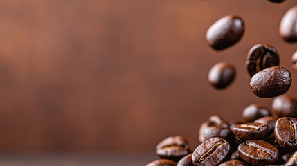 Fototapeta premium Coffee beans in mid-air