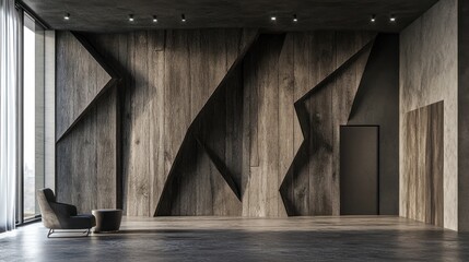 Modern Dark Wood Room Interior