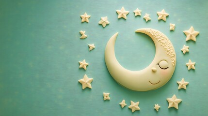 Sleepy Moon  Stars Night Sky.