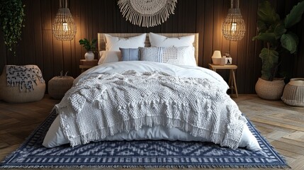 Boho bedroom interior design