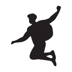 silhouette of jumping man