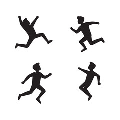 jumping people silhouettes