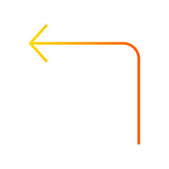turn left gradient icon