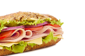 Delicious Freshly Made Sandwich Featuring Deli Meats and Fresh Veggies for the Perfect Meal