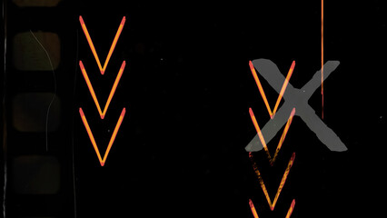 Marks and signs dynamic film effect. Grain and noise texture. . High quality photo