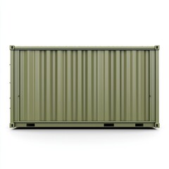 Cargo Container Blank Mockup with logo and copy space isolated on white background. Shipping Container Mockup. Industrial Cargo Box. Freight Container. Cargo Container isolated on white.