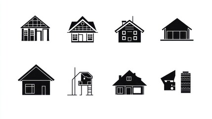 Fototapeta premium House styles, architecture, design icons