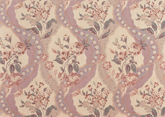Vintage Floral Tapestry Pattern with Ornamental Design. seamless pattern with geometric shapes