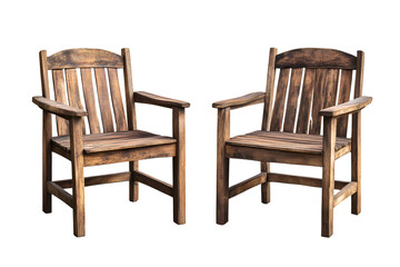 A wooden chairs isolated on a transparent background.